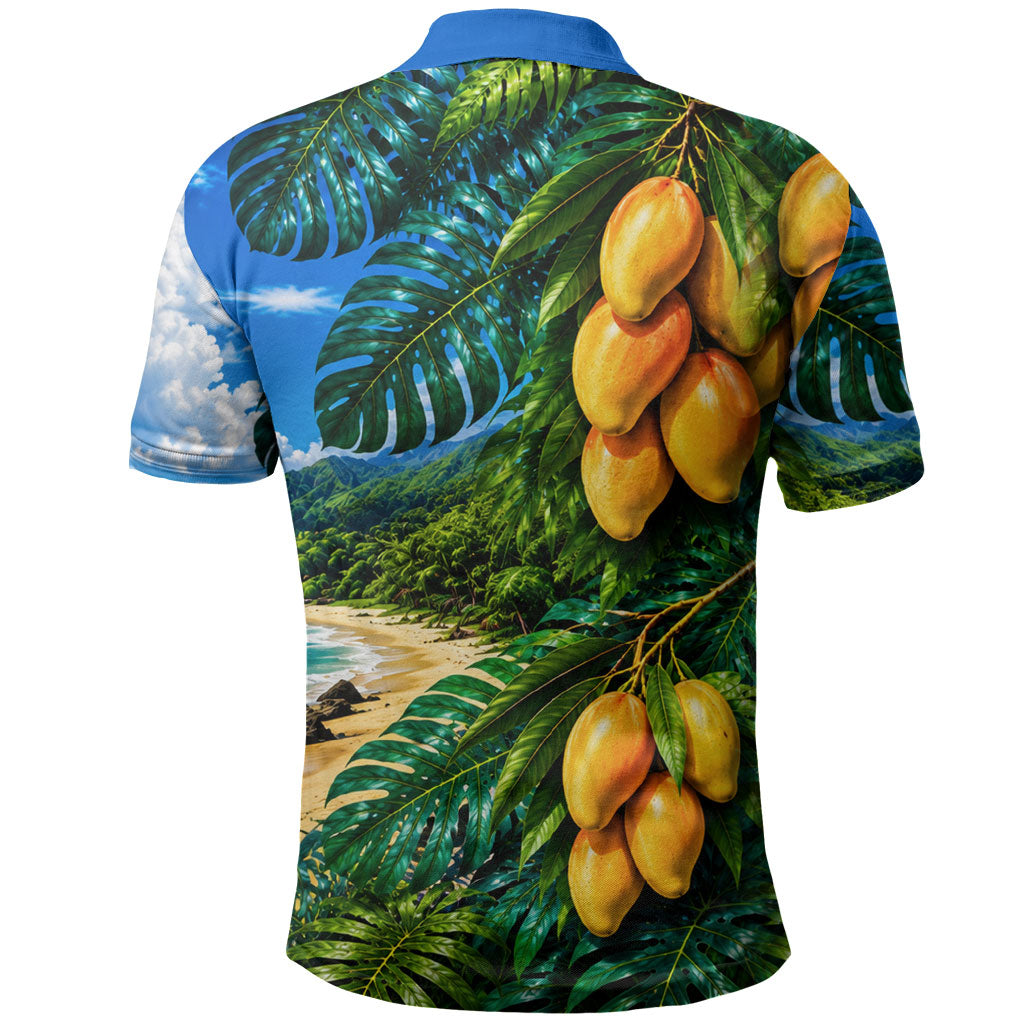 Hawaiian Mango Tropical Beach Polo Shirt Scenic Island Nature Exotic Fruit Graphic TS04 - Polynesian Pride