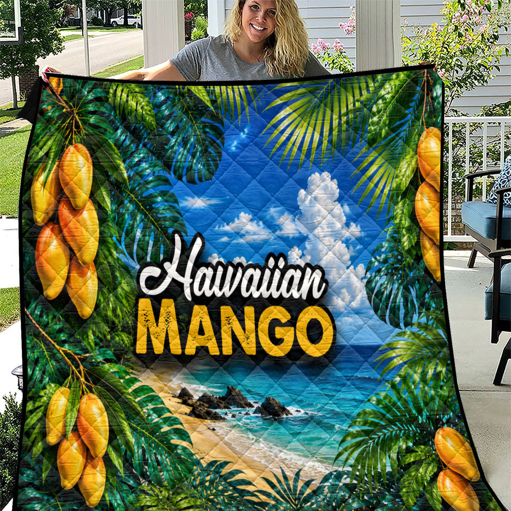 Hawaiian Mango Tropical Beach Quilt Scenic Island Nature Exotic Fruit Graphic