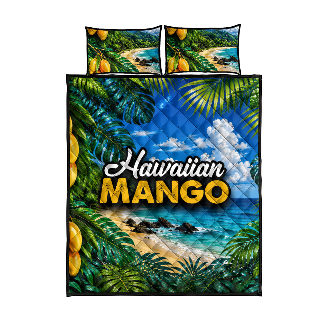 Hawaiian Mango Tropical Beach Quilt Bed Set Scenic Island Nature Exotic Fruit Graphic TS04 - Polynesian Pride