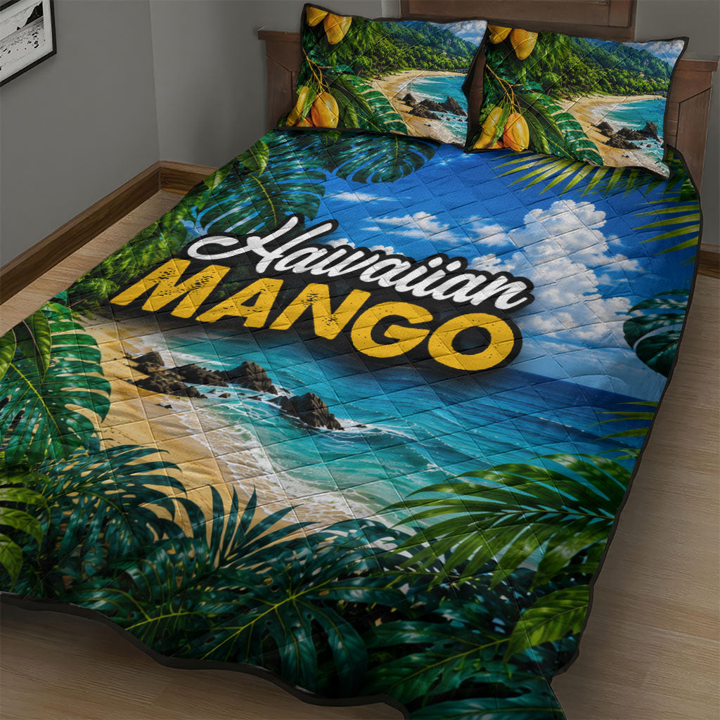 Hawaiian Mango Tropical Beach Quilt Bed Set Scenic Island Nature Exotic Fruit Graphic TS04 - Polynesian Pride