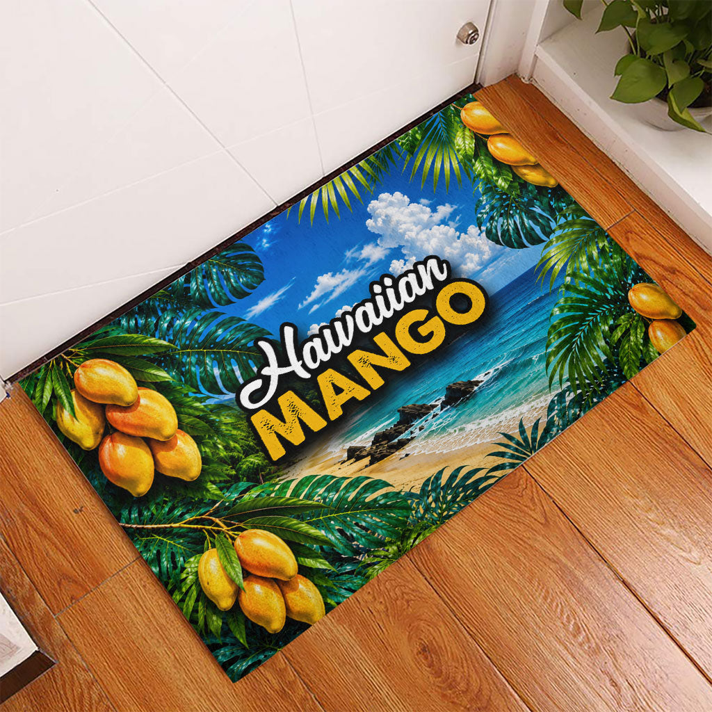 Hawaiian Mango Tropical Beach Rubber Doormat Scenic Island Nature Exotic Fruit Graphic TS04 - Polynesian Pride