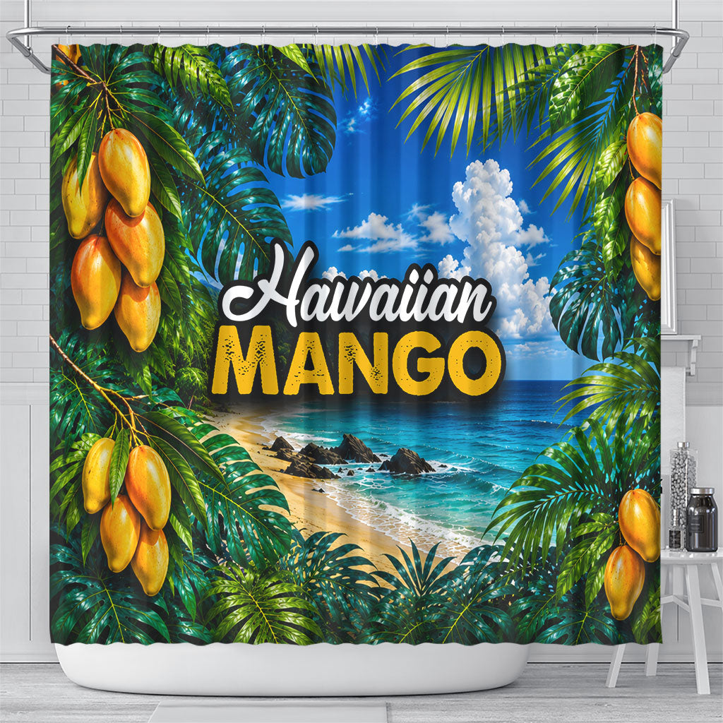 Hawaiian Mango Tropical Beach Shower Curtain Scenic Island Nature Exotic Fruit Graphic TS04 - Polynesian Pride
