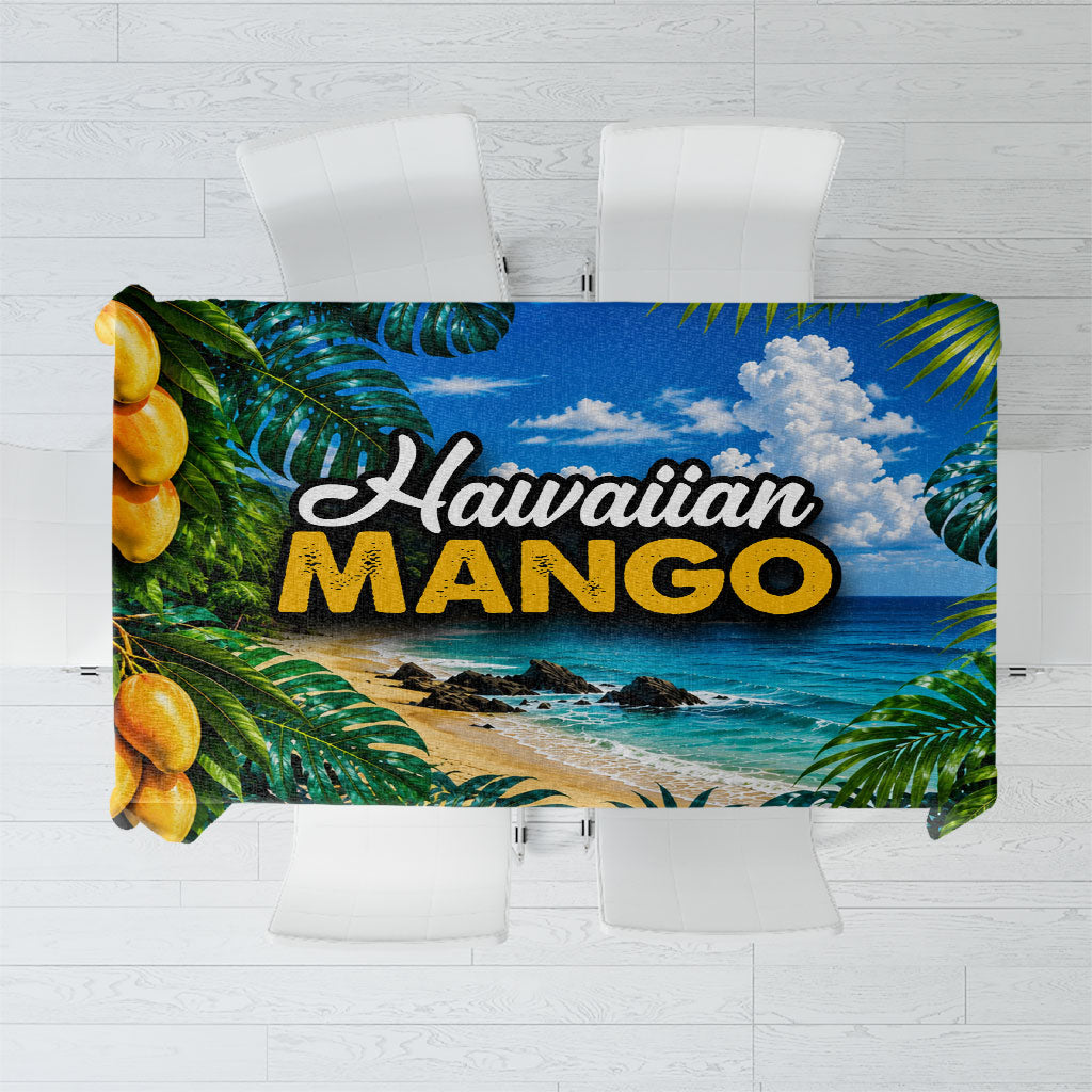 Hawaiian Mango Tropical Beach Tablecloth Scenic Island Nature Exotic Fruit Graphic TS04 Blue Green - Polynesian Pride