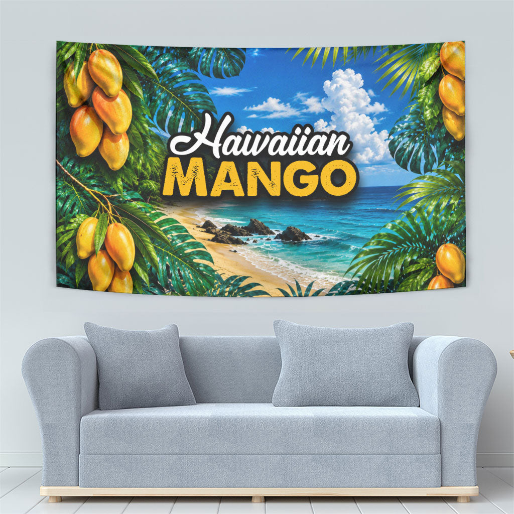 Hawaiian Mango Tropical Beach Tapestry Scenic Island Nature Exotic Fruit Graphic TS04 - Polynesian Pride