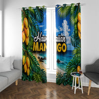 Hawaiian Mango Tropical Beach Window Curtain Scenic Island Nature Exotic Fruit Graphic TS04 With Grommets Blue Green - Polynesian Pride