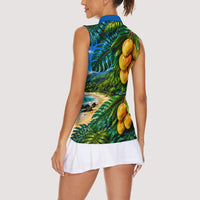 Hawaiian Mango Tropical Beach Women Sleeveless Polo Shirt Scenic Island Nature Exotic Fruit Graphic TS04 - Polynesian Pride