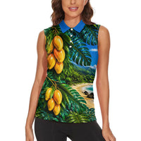 Hawaiian Mango Tropical Beach Women Sleeveless Polo Shirt Scenic Island Nature Exotic Fruit Graphic TS04 - Polynesian Pride