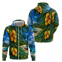 Hawaiian Mango Tropical Beach Zip Hoodie Scenic Island Nature Exotic Fruit Graphic TS04 - Polynesian Pride