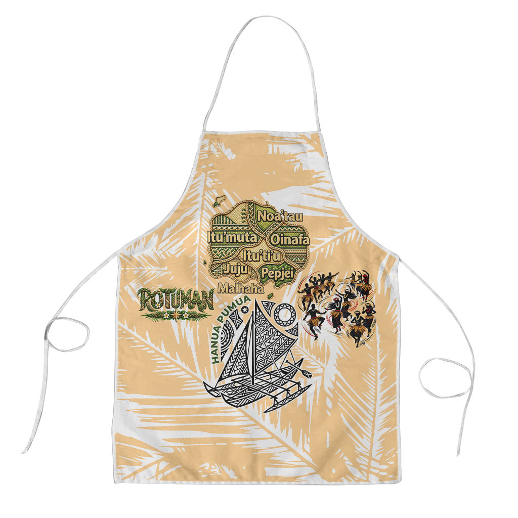 Rotuman Culture Island Pride Apron Traditional Polynesian Tribal Pattern With Island Map TS04 Yellow Beige - Polynesian Pride