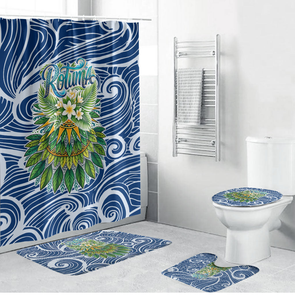 Rotuma Fiji Island Pride Bathroom Set Ocean Wave Coral Reef Marine Life Tribal Tattoo