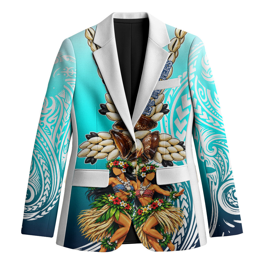 Floating Future Saving Tuvalu Blazer Ocean Blue Pacific Polynesian Cultural Art Marine Wildlife TS04 Unisex Blue White - Polynesian Pride