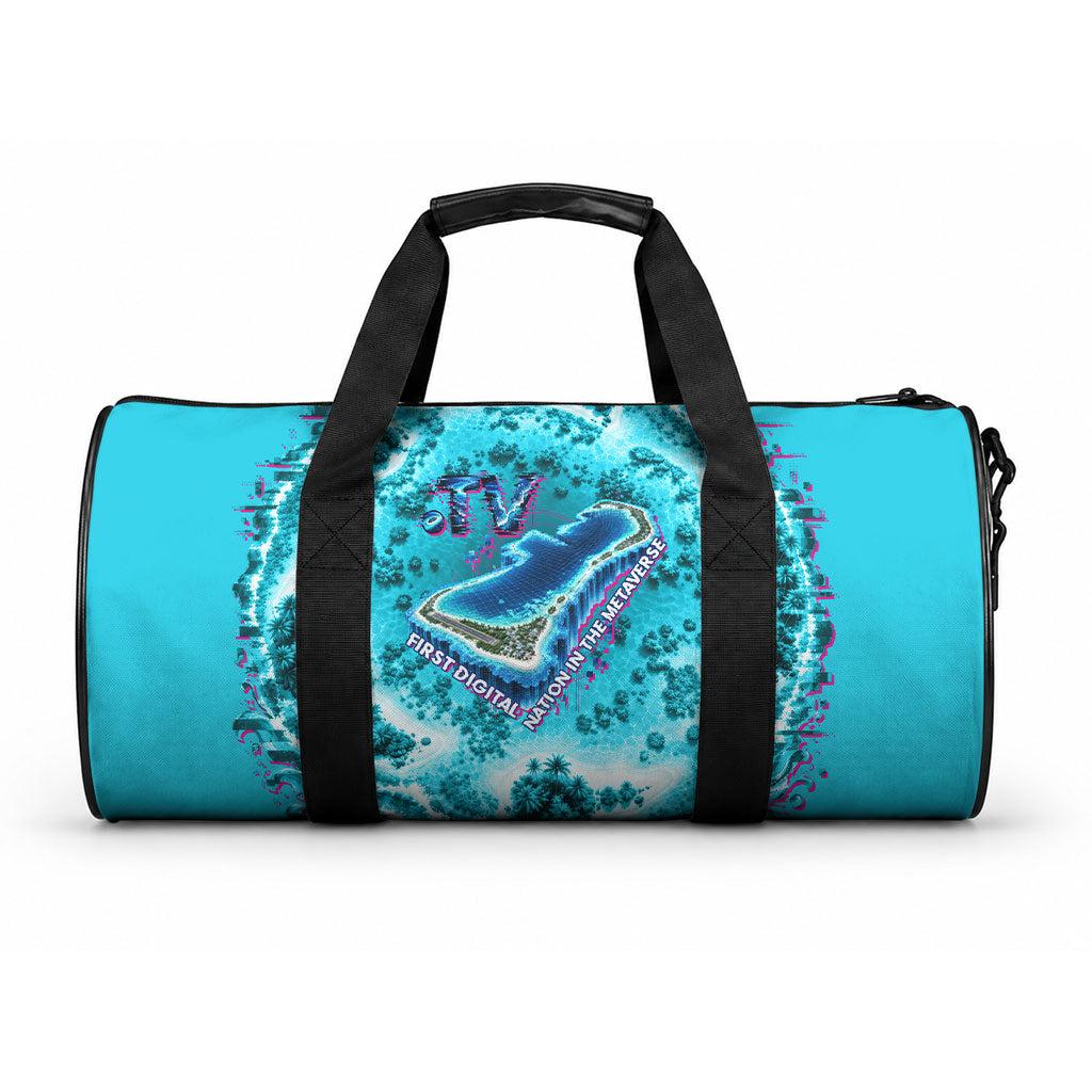 Tuvalu First Digital Nation In The Metaverse Duffle Bag Polynesian Island Atoll Cyber Ocean TS04 One size Blue White - Polynesian Pride