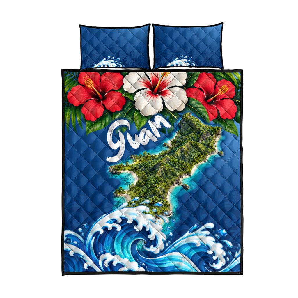 Guam Tropical Island Quilt Bed Set Hibiscus Floral Ocean Waves TS04 - Polynesian Pride
