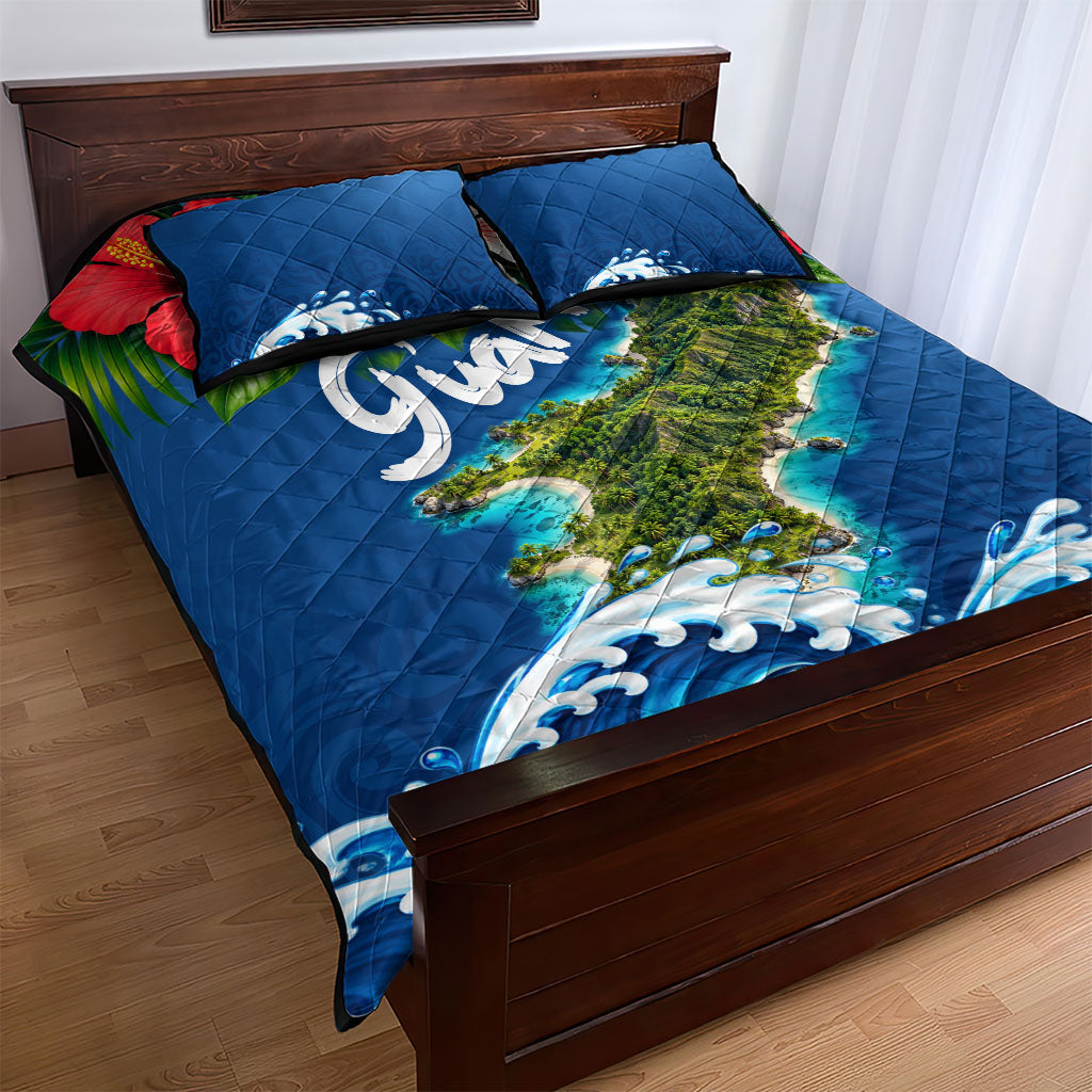 Guam Tropical Island Quilt Bed Set Hibiscus Floral Ocean Waves TS04 - Polynesian Pride