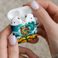 Personalized Hawaii 60th Birthday Eagle AirPods Case Tropical Sunset Beach Hibiscus Ocean Wave TS04 - Polynesian Pride