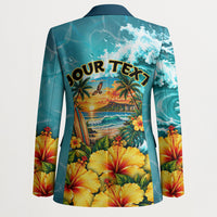 Personalized Hawaii 60th Birthday Eagle Blazer Tropical Sunset Beach Hibiscus Ocean Wave TS04 - Polynesian Pride