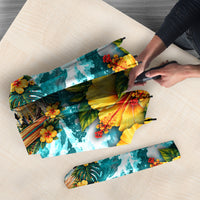 Personalized Hawaii 60th Birthday Eagle Umbrella Tropical Sunset Beach Hibiscus Ocean Wave TS04 - Polynesian Pride