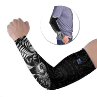 Personalized New Zealand Kiwi Bird Arm Sleeves Grunge Maori Tribal Pattern Silver Fern