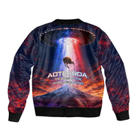 New Zealand Aotearoa Kiwi UFO Bomber Jacket Sci-Fi Galaxy Sunset Sky Tower And Mountain TS04 - Polynesian Pride