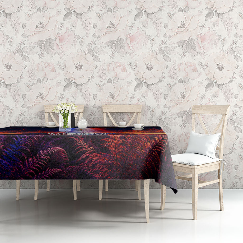 New Zealand Aotearoa Kiwi UFO Tablecloth Sci-Fi Galaxy Sunset Sky Tower And Mountain TS04 - Polynesian Pride