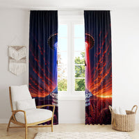 New Zealand Aotearoa Kiwi UFO Window Curtain Sci-Fi Galaxy Sunset Sky Tower And Mountain TS04 - Polynesian Pride