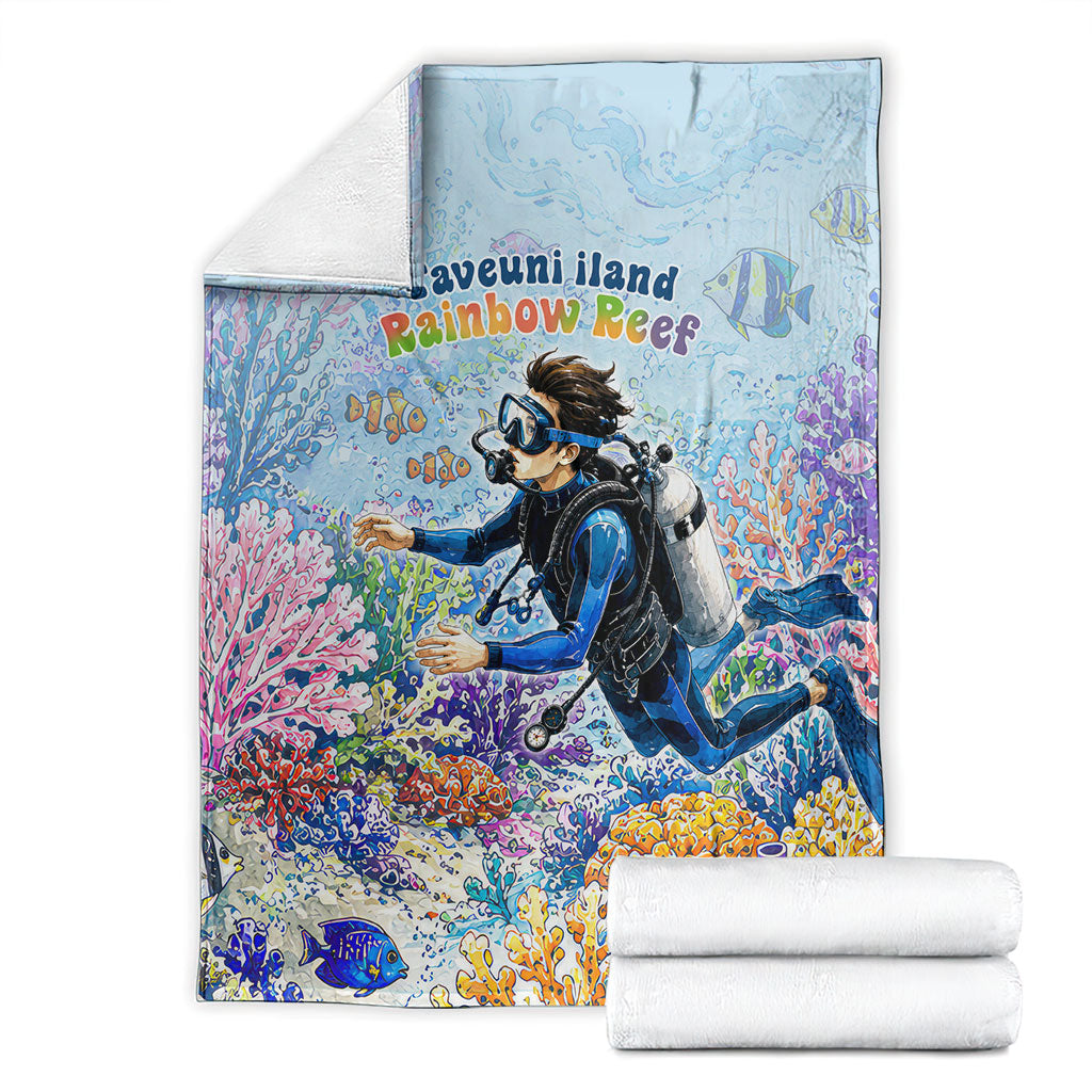 Fiji Taveuni Rainbow Reef Blanket Scuba Diver Vibrant Undersea Coral Garden Watercolor TS04 - Polynesian Pride