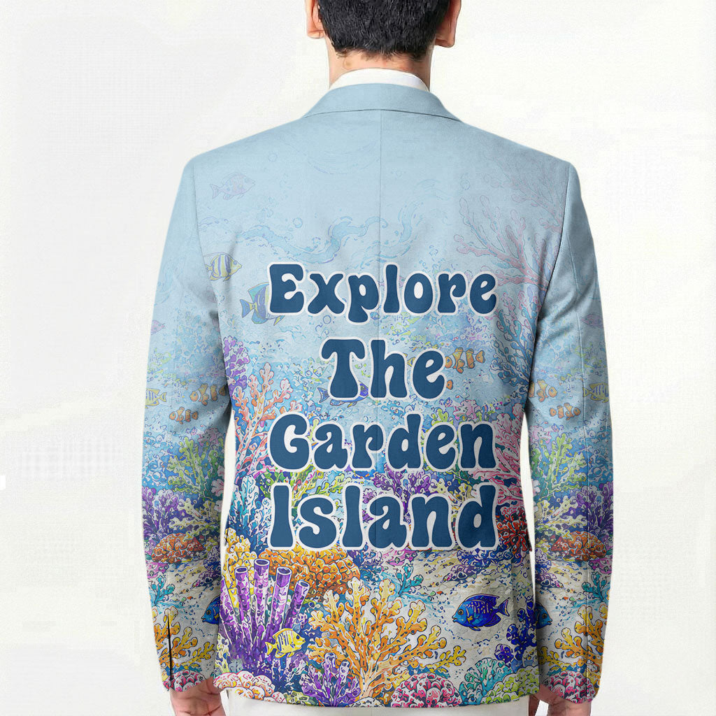 Fiji Taveuni Rainbow Reef Blazer Scuba Diver Vibrant Undersea Coral Garden Watercolor TS04 - Polynesian Pride
