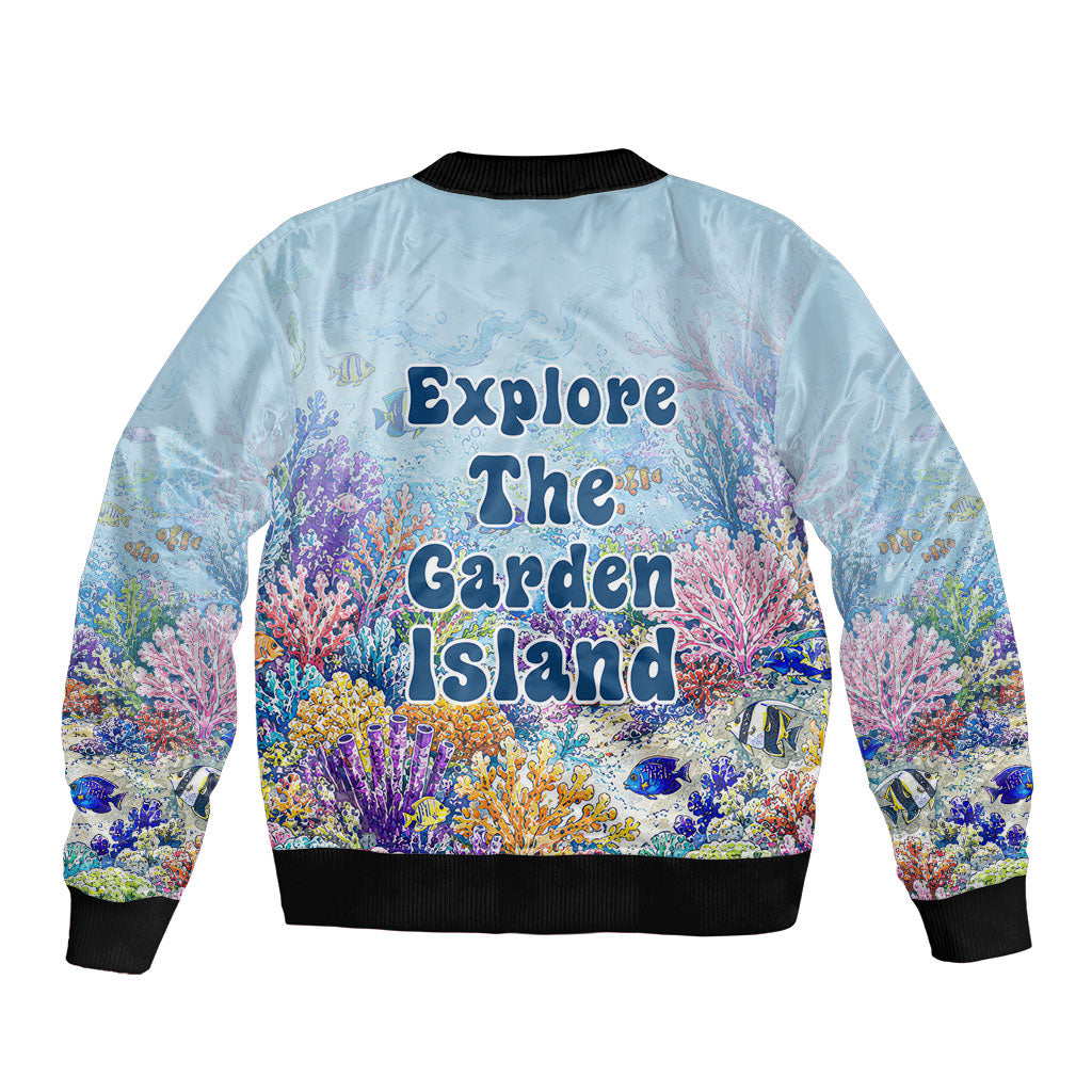 Fiji Taveuni Rainbow Reef Bomber Jacket Scuba Diver Vibrant Undersea Coral Garden Watercolor TS04 - Polynesian Pride