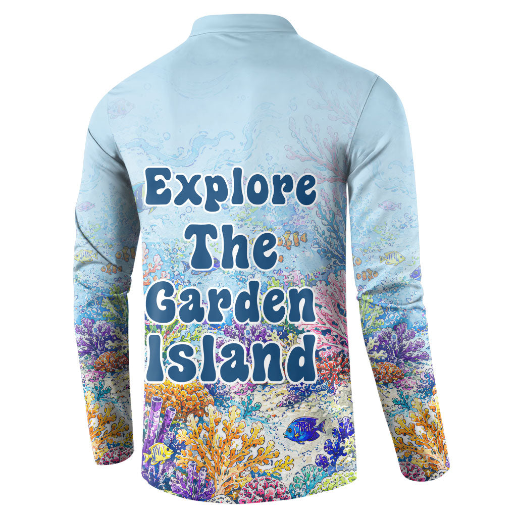 Fiji Taveuni Rainbow Reef Button Sweatshirt Scuba Diver Vibrant Undersea Coral Garden Watercolor TS04 - Polynesian Pride