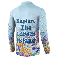 Fiji Taveuni Rainbow Reef Button Sweatshirt Scuba Diver Vibrant Undersea Coral Garden Watercolor TS04 - Polynesian Pride