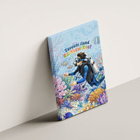Fiji Taveuni Rainbow Reef Canvas Wall Art Scuba Diver Vibrant Undersea Coral Garden Watercolor TS04 - Polynesian Pride