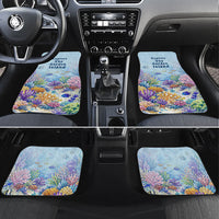 Fiji Taveuni Rainbow Reef Car Mats Scuba Diver Vibrant Undersea Coral Garden Watercolor TS04 Set 4pcs Blue - Polynesian Pride