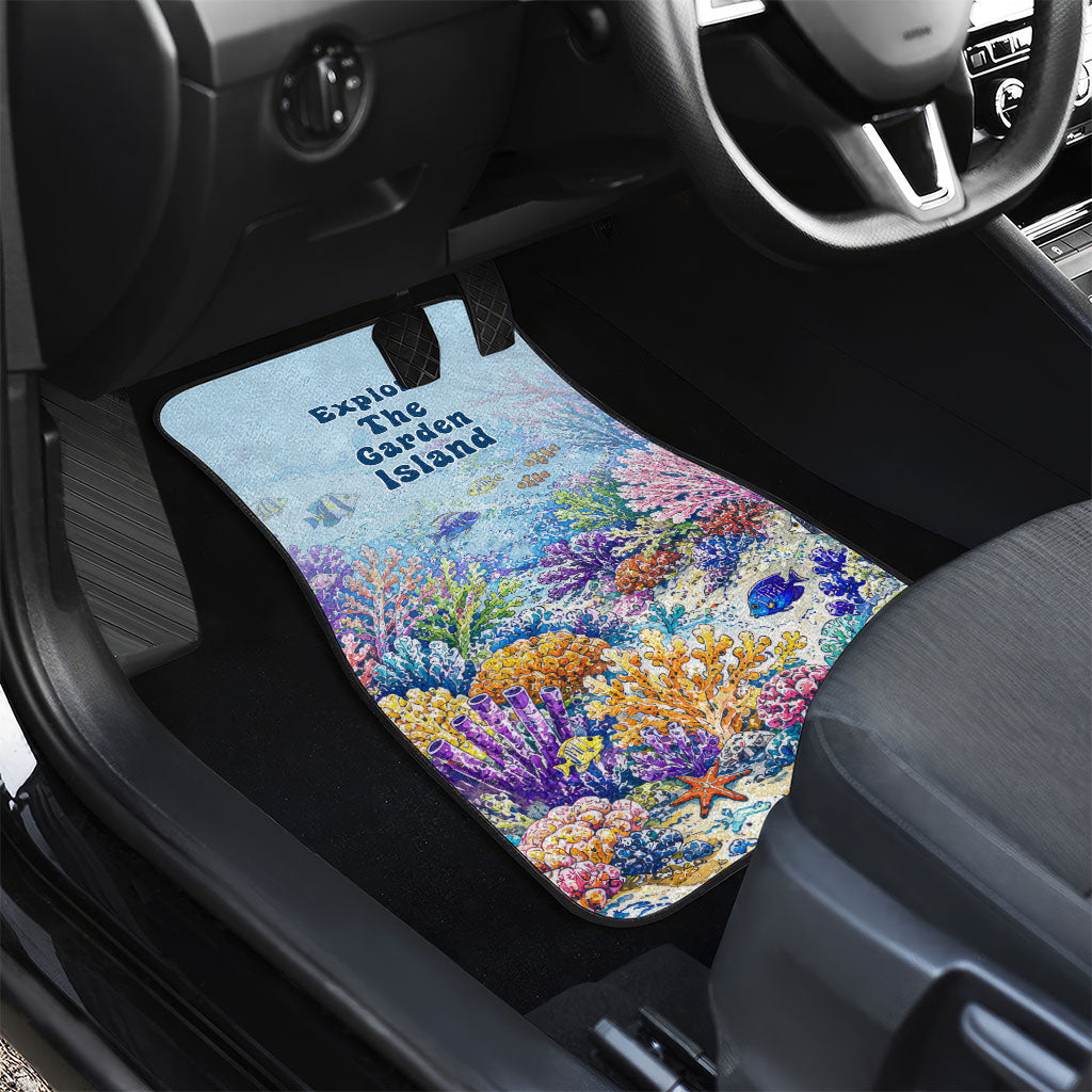 Fiji Taveuni Rainbow Reef Car Mats Scuba Diver Vibrant Undersea Coral Garden Watercolor TS04 - Polynesian Pride