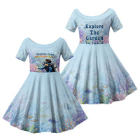 Fiji Taveuni Rainbow Reef Family Matching Mermaid Dress and Hawaiian Shirt Scuba Diver Vibrant Undersea Coral Garden Watercolor TS04 Daughter's Dress Blue - Polynesian Pride