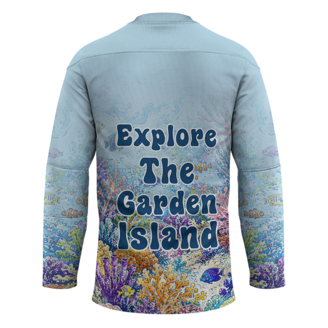 Fiji Taveuni Rainbow Reef Hockey Jersey Scuba Diver Vibrant Undersea Coral Garden Watercolor TS04 - Polynesian Pride