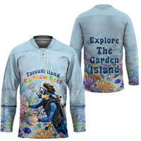 Fiji Taveuni Rainbow Reef Hockey Jersey Scuba Diver Vibrant Undersea Coral Garden Watercolor TS04 - Polynesian Pride