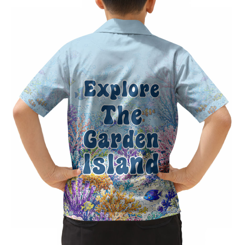 Fiji Taveuni Rainbow Reef Kid Hawaiian Shirt Scuba Diver Vibrant Undersea Coral Garden Watercolor TS04 - Polynesian Pride