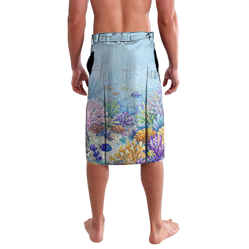 Fiji Taveuni Rainbow Reef Lavalava Scuba Diver Vibrant Undersea Coral Garden Watercolor TS04 - Polynesian Pride