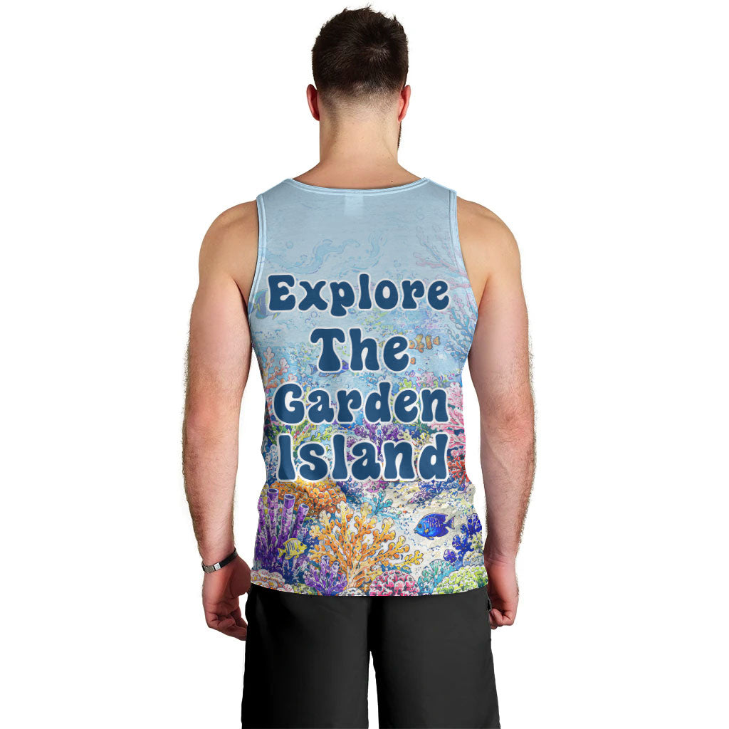 Fiji Taveuni Rainbow Reef Men Tank Top Scuba Diver Vibrant Undersea Coral Garden Watercolor TS04 - Polynesian Pride