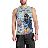 Fiji Taveuni Rainbow Reef Men Tank Top Scuba Diver Vibrant Undersea Coral Garden Watercolor TS04 - Polynesian Pride