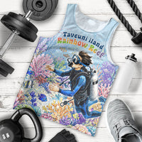 Fiji Taveuni Rainbow Reef Men Tank Top Scuba Diver Vibrant Undersea Coral Garden Watercolor TS04 - Polynesian Pride