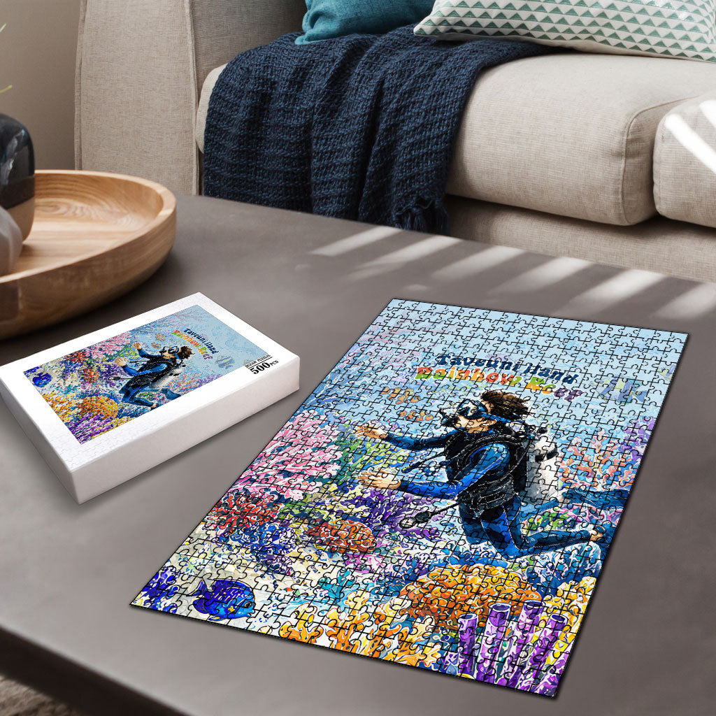 Fiji Taveuni Rainbow Reef Puzzle Scuba Diver Vibrant Undersea Coral Garden Watercolor TS04 - Polynesian Pride