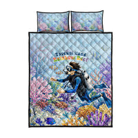 Fiji Taveuni Rainbow Reef Quilt Bed Set Scuba Diver Vibrant Undersea Coral Garden Watercolor TS04 - Polynesian Pride