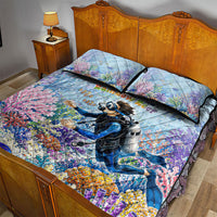 Fiji Taveuni Rainbow Reef Quilt Bed Set Scuba Diver Vibrant Undersea Coral Garden Watercolor TS04 - Polynesian Pride