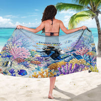 Fiji Taveuni Rainbow Reef Sarong Scuba Diver Vibrant Undersea Coral Garden Watercolor TS04 - Polynesian Pride