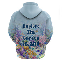 Fiji Taveuni Rainbow Reef Zip Hoodie Scuba Diver Vibrant Undersea Coral Garden Watercolor TS04 - Polynesian Pride