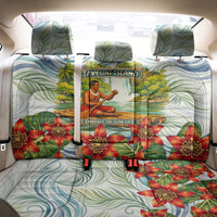 Fiji Taveuni Island Dateline Crossing Back Car Seat Cover Tropical Cultural Landscape With Tagimoucia Floral Pattern TS04 - Polynesian Pride