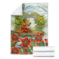 Fiji Taveuni Island Dateline Crossing Blanket Tropical Cultural Landscape With Tagimoucia Floral Pattern TS04 - Polynesian Pride
