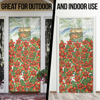 Fiji Taveuni Island Dateline Crossing Door Cover Tropical Cultural Landscape With Tagimoucia Floral Pattern TS04 - Polynesian Pride