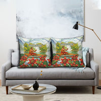 Fiji Taveuni Island Dateline Crossing Pillow Cover Tropical Cultural Landscape With Tagimoucia Floral Pattern TS04 - Polynesian Pride
